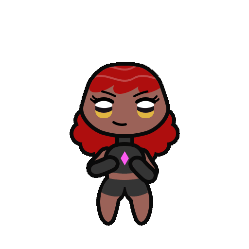 Lock, the protagonist's sister in the rhythm game Last Groove for iOS, in a battle stance.